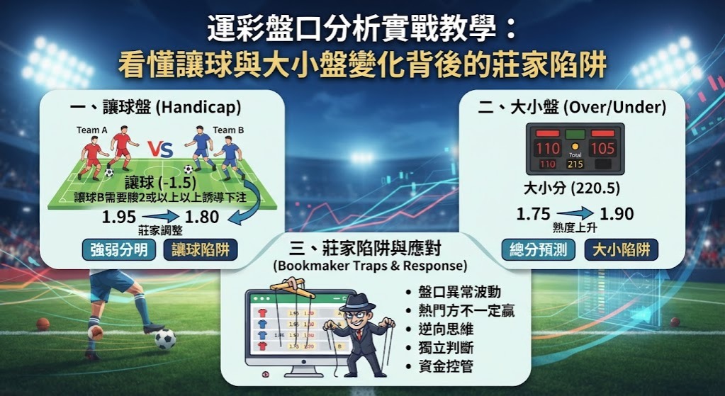 運彩盤口分析實戰教學：看懂讓球與大小盤變化背後的莊家陷阱